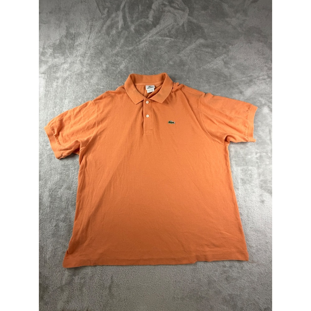 Lacoste Polo Shirt Mens 8 Orange Short Sleeve Pique Cotton L1212 Classic Fit
